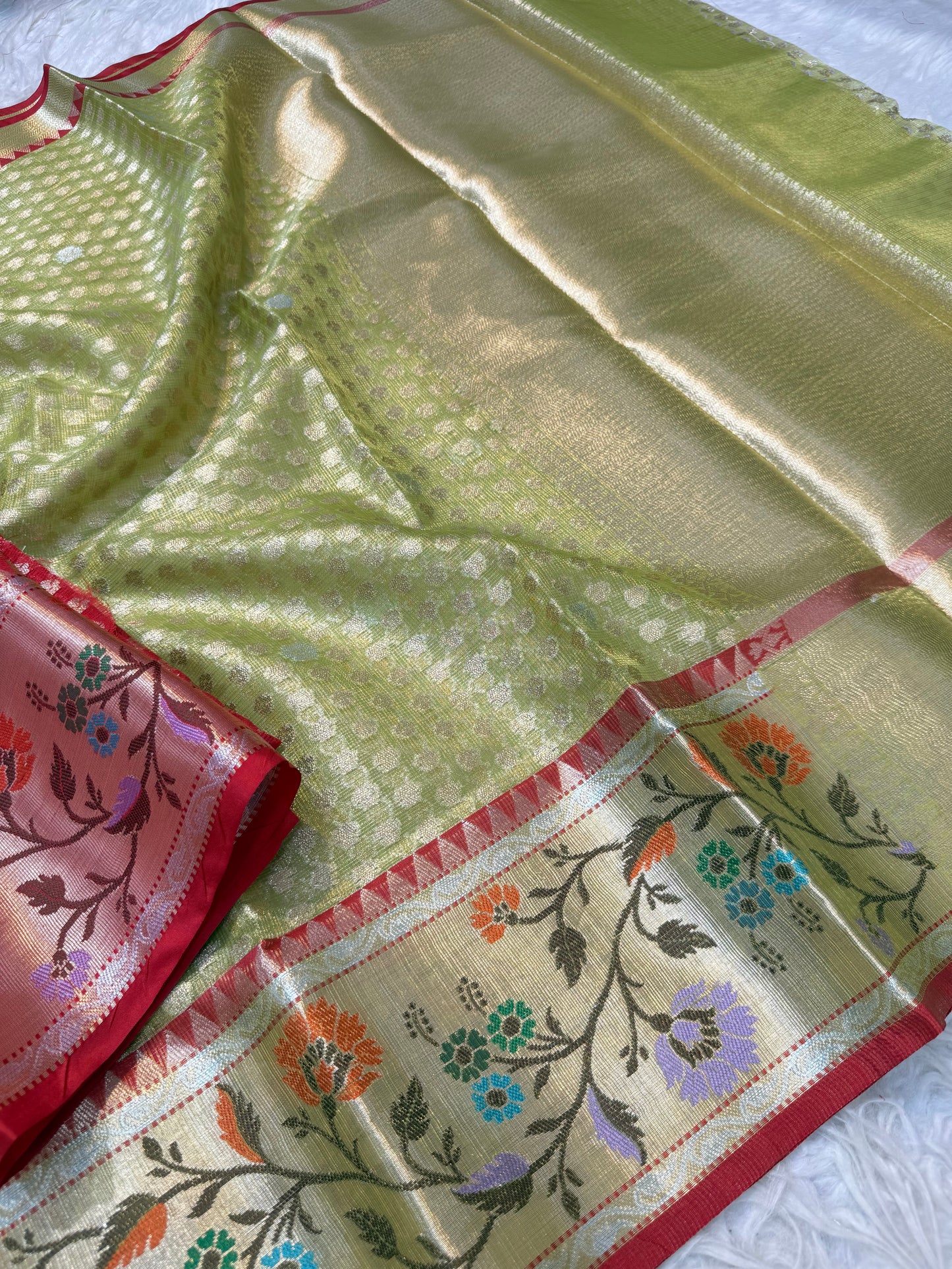 tissue kota paithani border banarasi saree