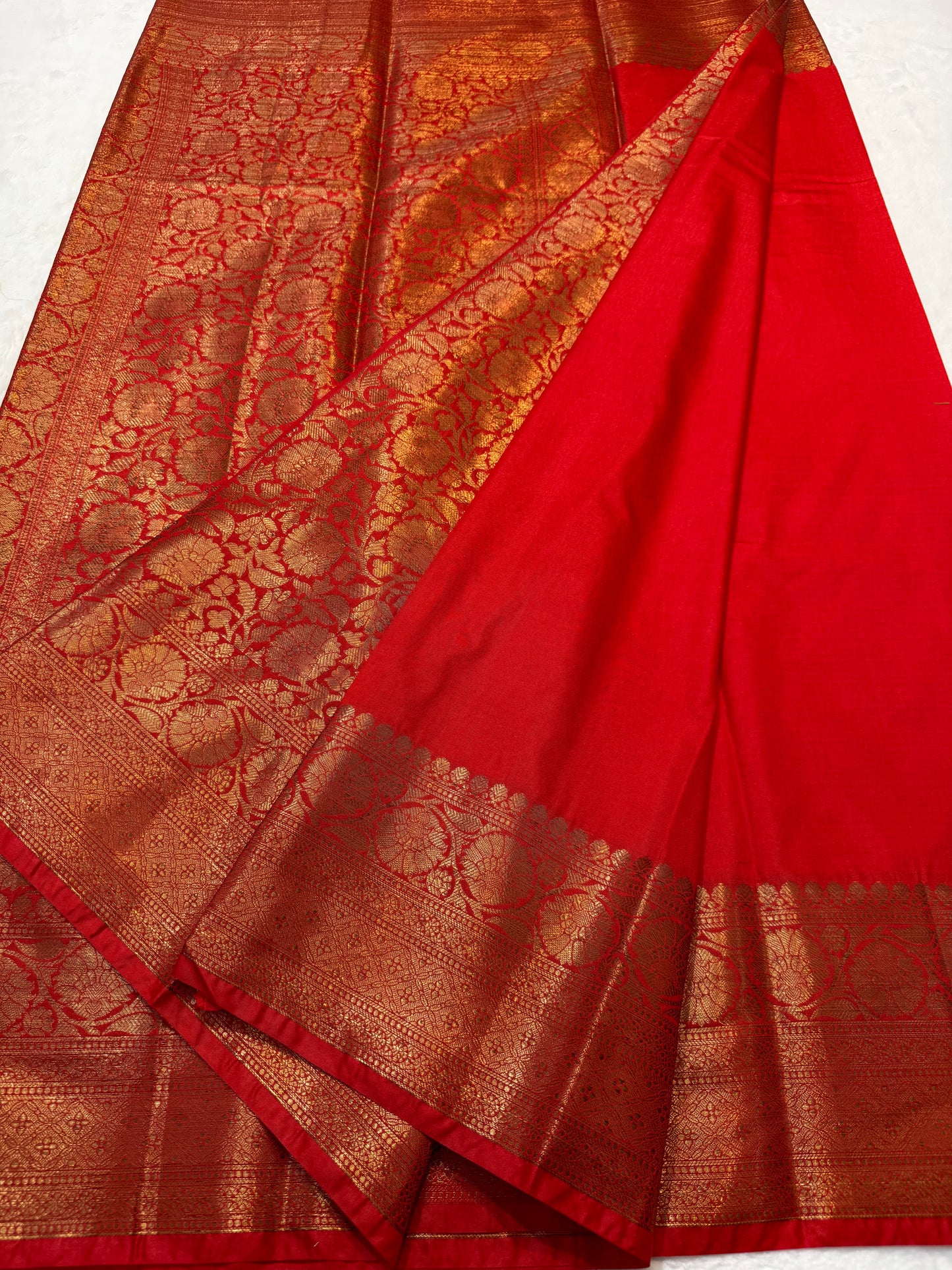 Red shade Dupion silk premium Banarasi saree
