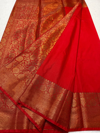 Red shade Dupion silk premium Banarasi saree