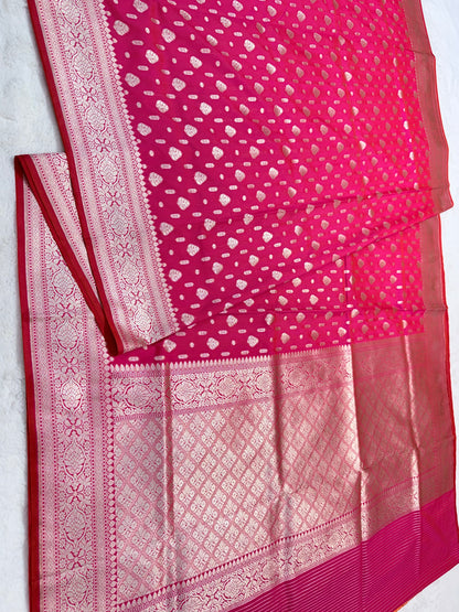 Royal pink shade katan Banarasi silk Saree