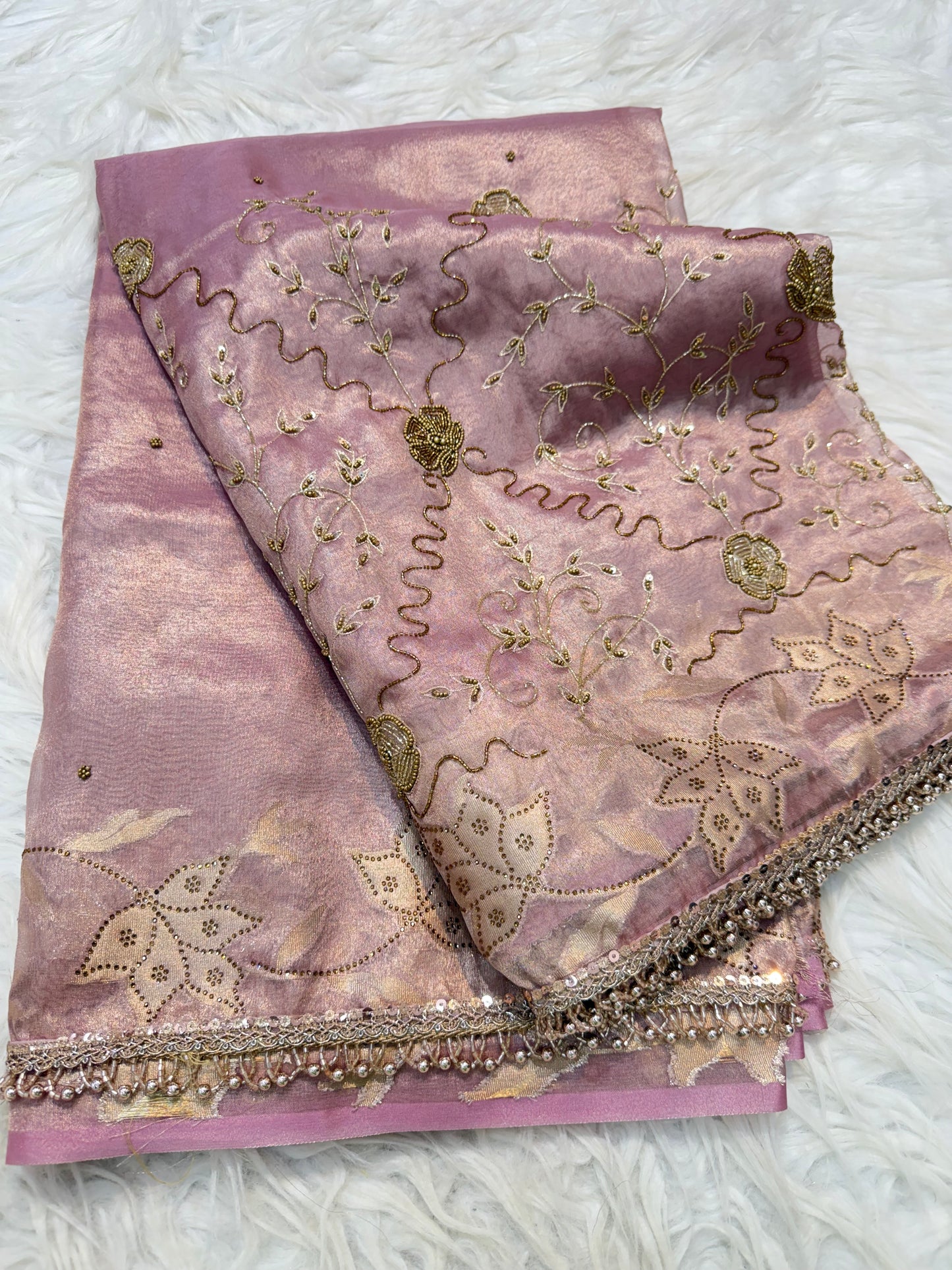 Tissue Aari Work Banarasi silk saree