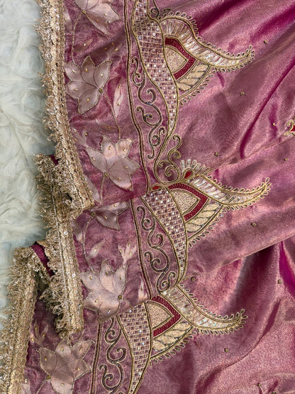 Tissue Aari Work Banarasi silk saree