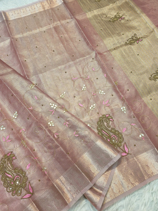 tissue kota handwork banarasi saree