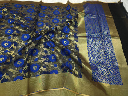 Multicolour shade supernet silk premium  Banarasi saree
