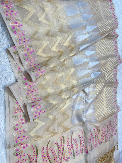 Kota fancy embroidery Banarasi saree