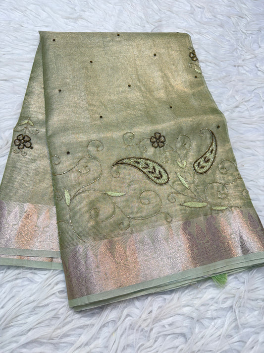 tissue kota handwork banarasi saree