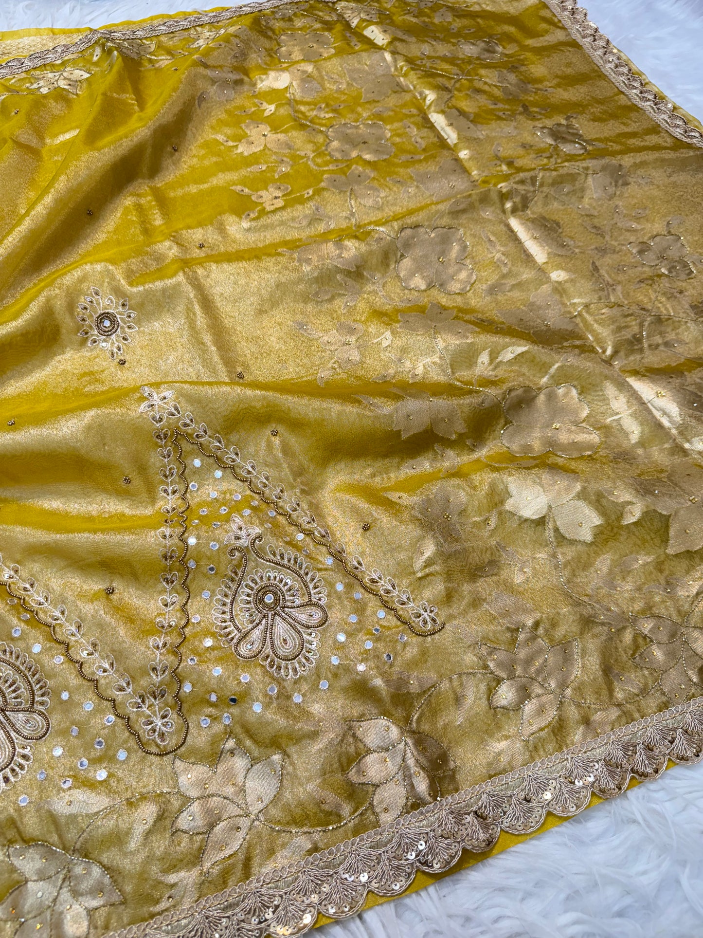 Tissue Aari Work Banarasi silk saree