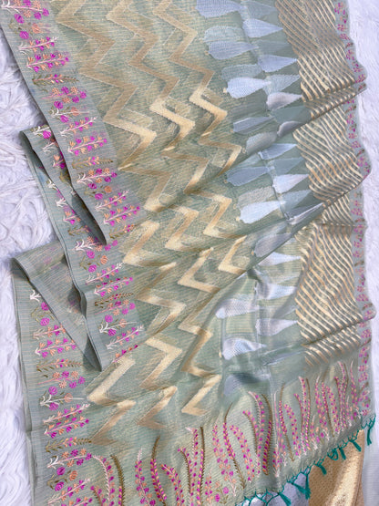 Kota fancy embroidery Banarasi saree