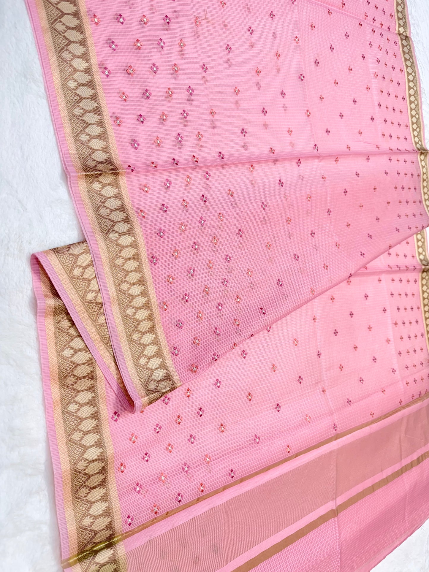Pink shade kota designer embroidery Banarasi saree