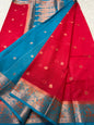Red Sea green shade georgatte Banarasi saree