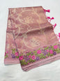 Pink shade tissue kota embroidery primum Banarasi saree
