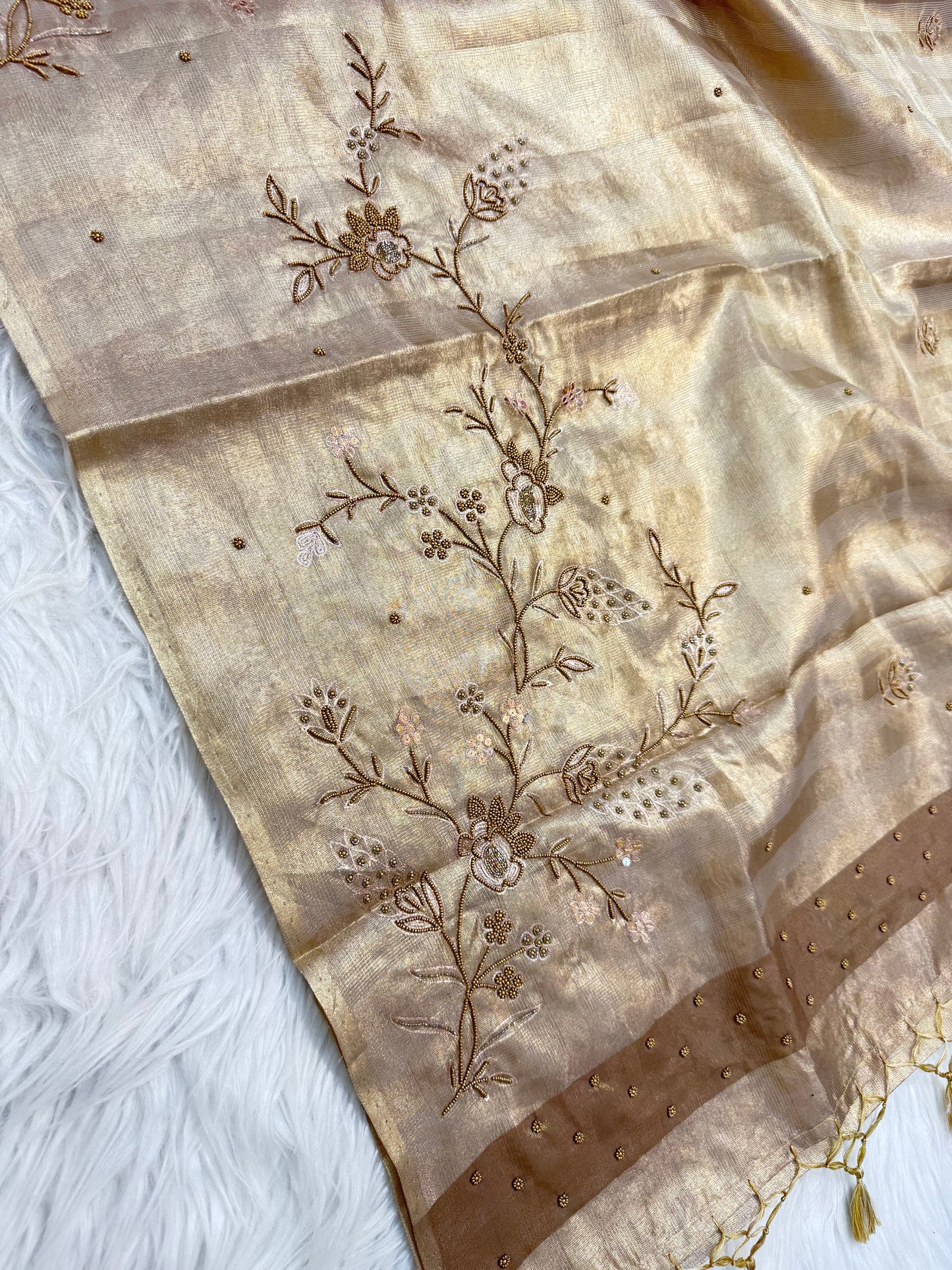 Tissue handwork Banarasi silk saree