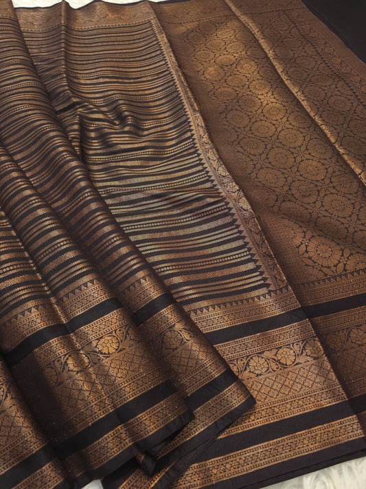 black shade  Dupion Silk premium Banarasi Saree