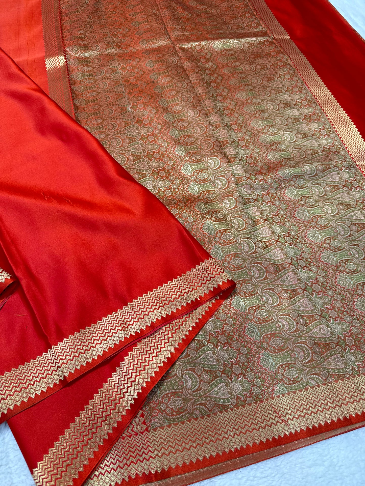Red shade mashru silk premium Banarasi silk Saree
