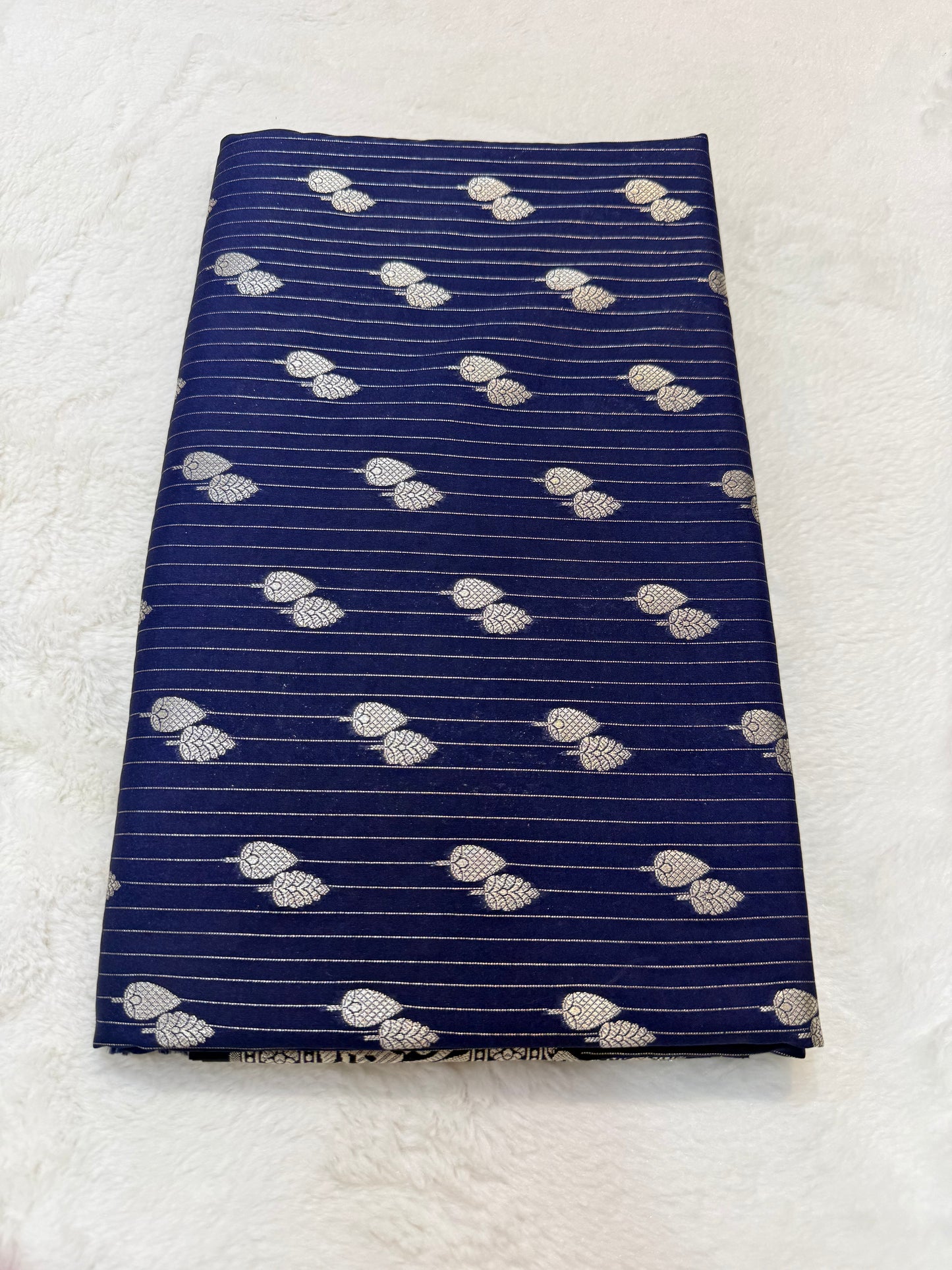 Navy Blue shade katan Banarasi silk Saree