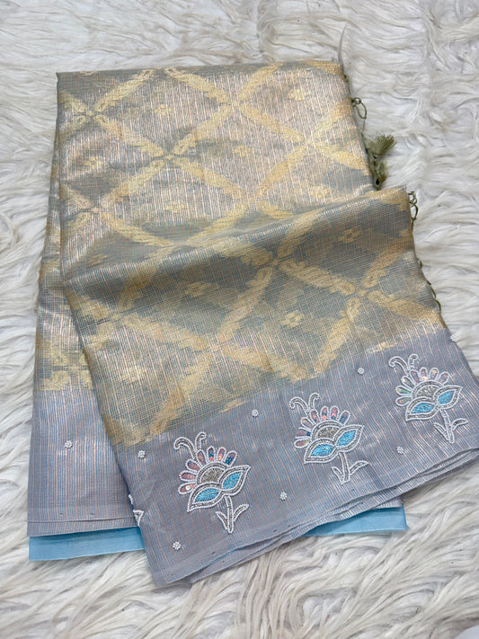 Tissue kota handwork Banarasi saree