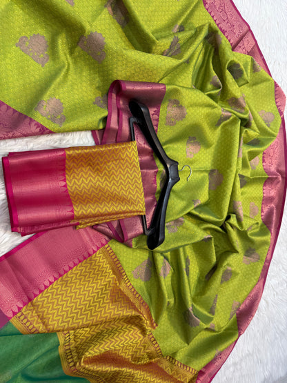 Kora muslin silk Banarasi saree