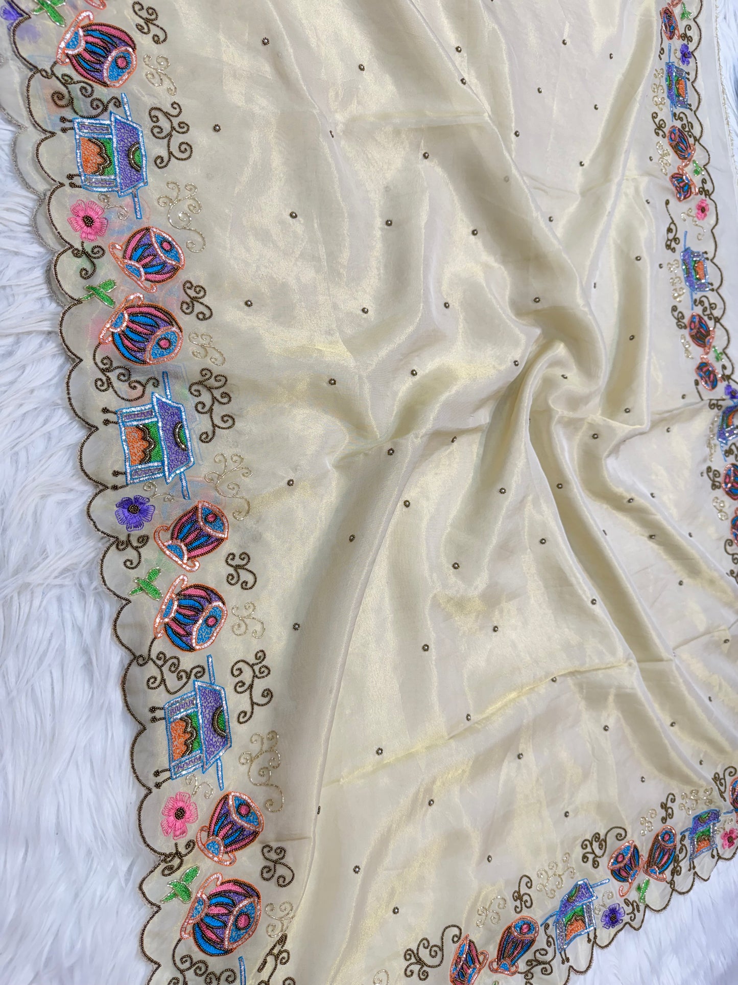 Tissue Aari Work Banarasi silk saree