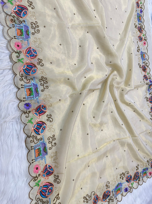Tissue Aari Work Banarasi silk saree