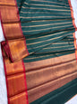 Bottle green maroon shade premium soft silk Banarasi saree