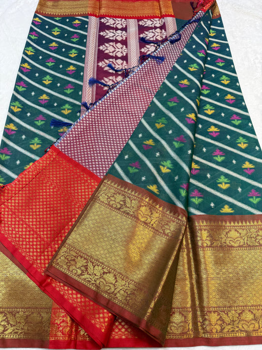 Multicolour cotton silk premium Banarasi saree