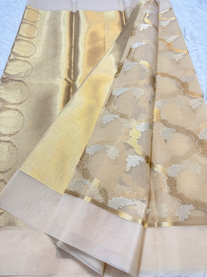 Banarasi kora organza alfi saree