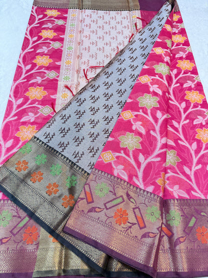 Multicolour cotton silk premium Banarasi saree