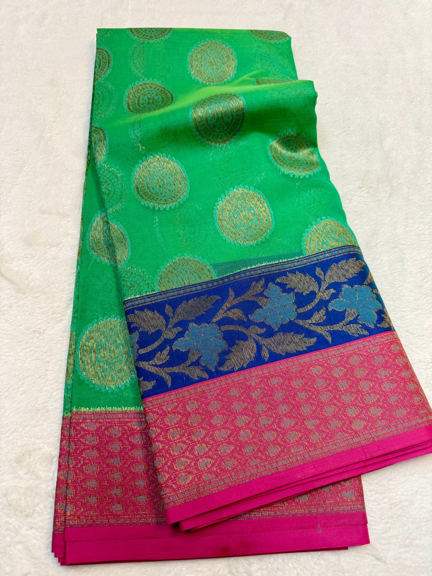 Multicolour shade kora silk premium Banarasi saree