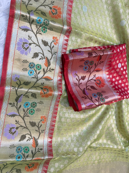 tissue kota paithani border banarasi saree