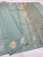 Sea green shade raw mango premium Banarasi saree