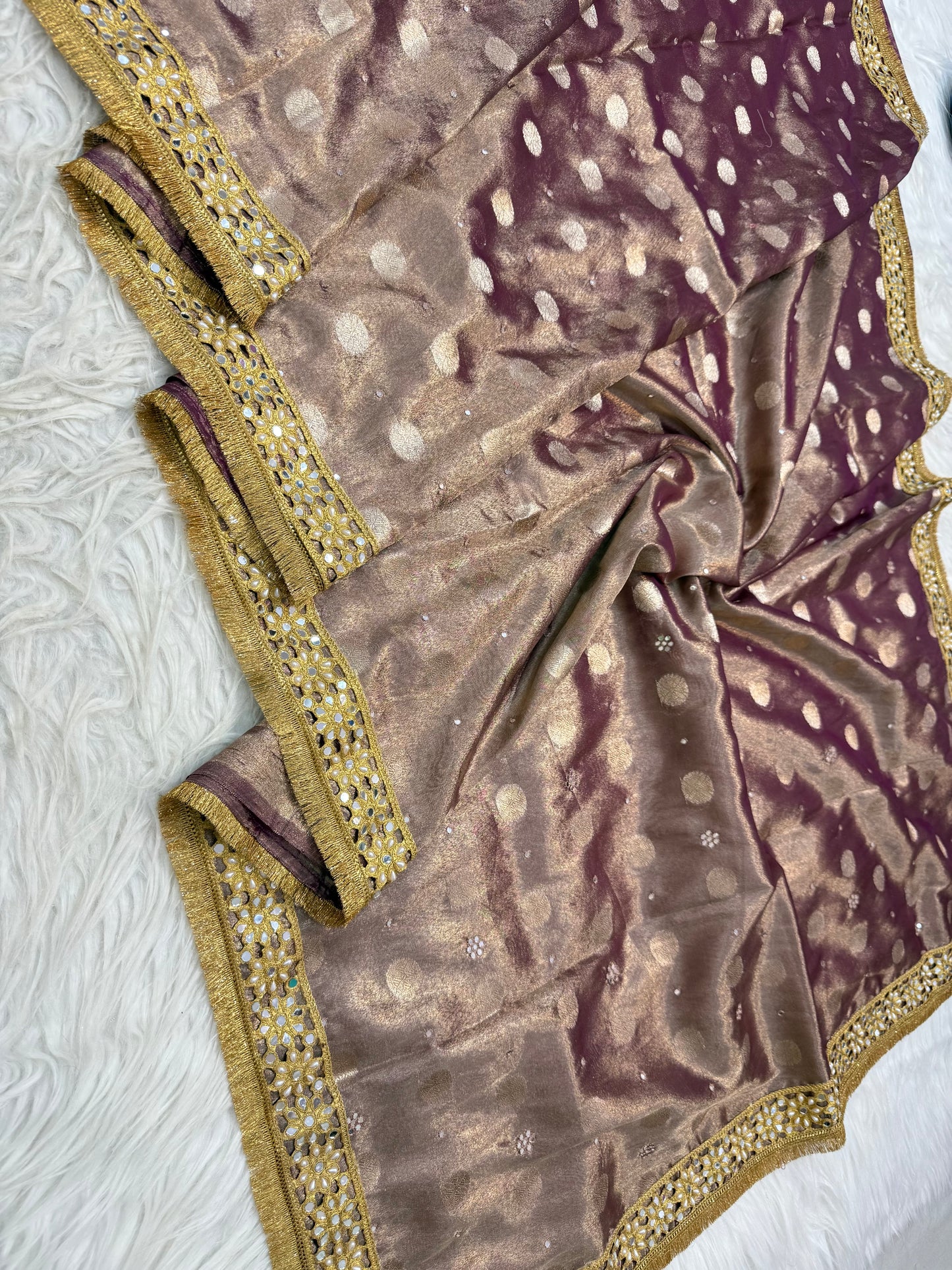 Tissue handwork Banarasi silk saree