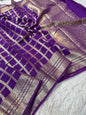 Purple shade Raw mango soft silk banarasi saree