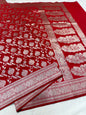Red shade katan Banarasi silk Saree