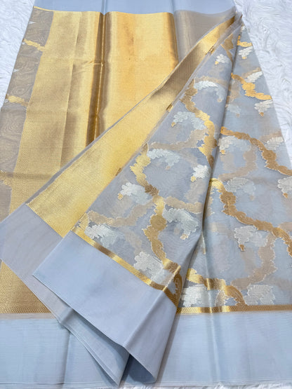 Banarasi kora organza alfi saree
