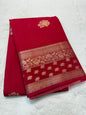 Red shade raw mango  premium Banarasi saree