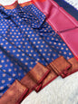 Royal blue maroon shade premium soft silk Banarasi saree