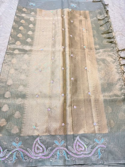 Tissue kota handwork Banarasi saree