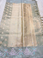 Sea green shade tissue kota zardosi work Banarasi saree