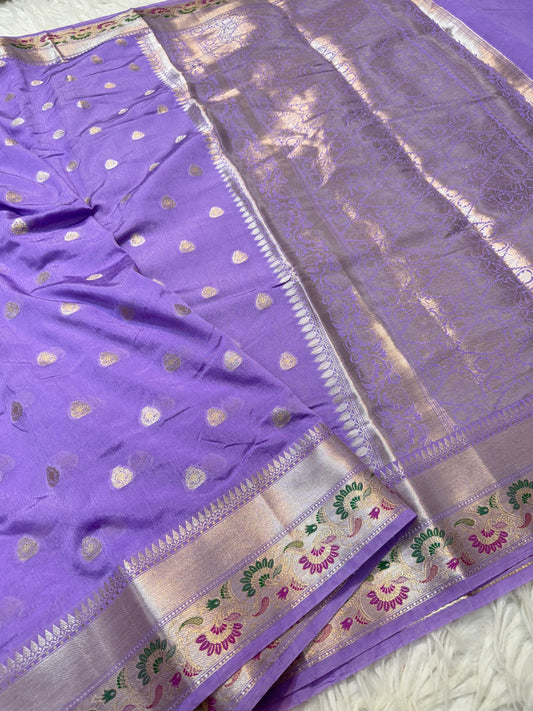 Purpal shade Raw mango soft silk banarasi saree