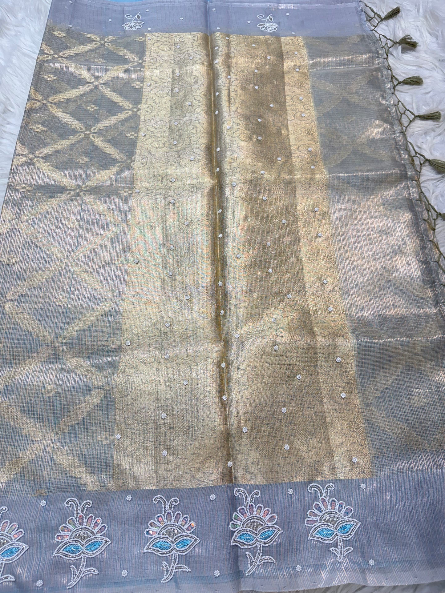 Tissue kota handwork Banarasi saree