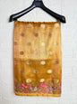 Gold  tissue cutwork embroidery premium designer Banarasi saree
