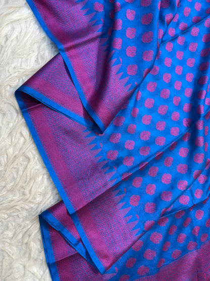 Blue shade warm silk premium Banarasi saree