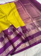Yellow Magenta  shade warm silk premium Banarasi saree