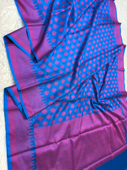 Blue shade warm silk premium Banarasi saree