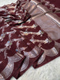 Wine shade Raw mango Mina  banarasi saree