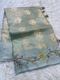 Sea green shade tissue kota designer handwork premium Banarasi saree
