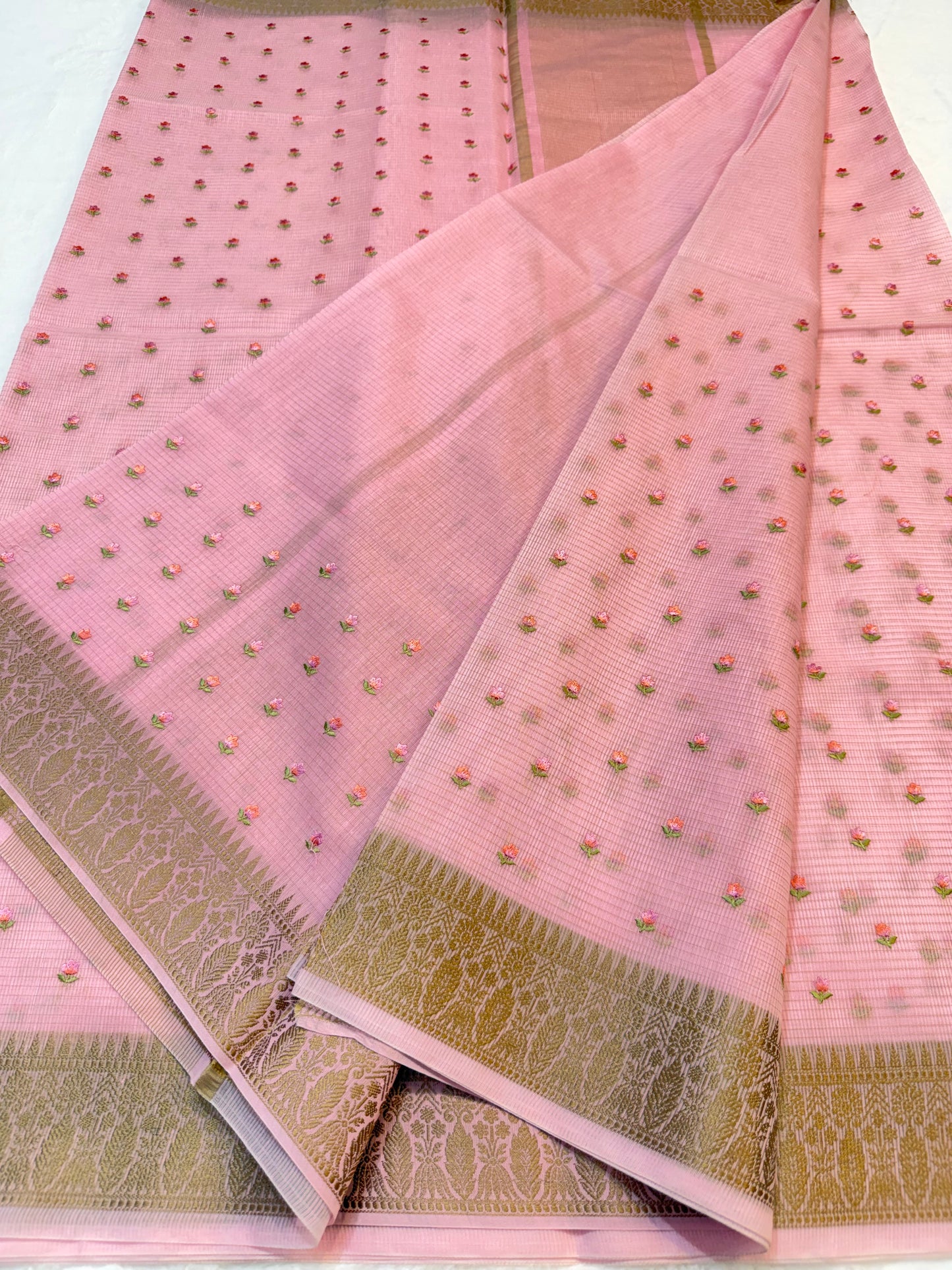 Pink shade kota designer embroidery Banarasi saree