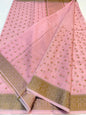 Pink shade kota designer embroidery Banarasi saree