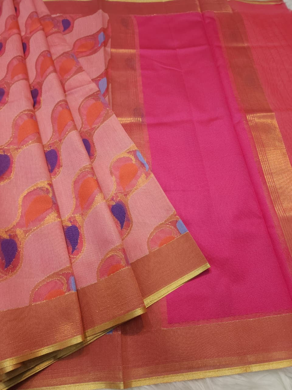 Multicolour shade supernet silk premium  Banarasi saree