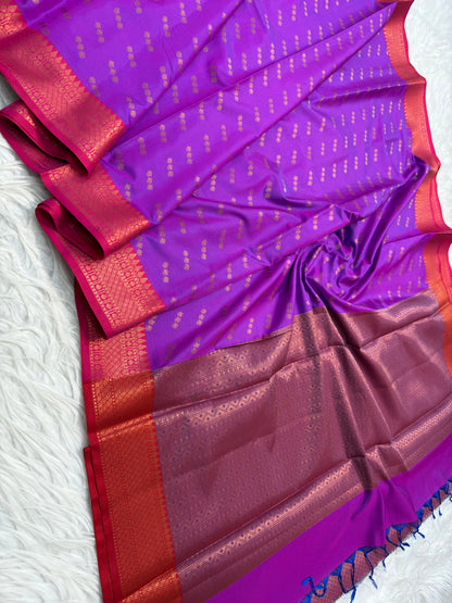 Magenta royal pink  shade premium soft silk Banarasi saree